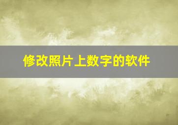 修改照片上数字的软件