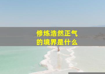 修炼浩然正气的境界是什么