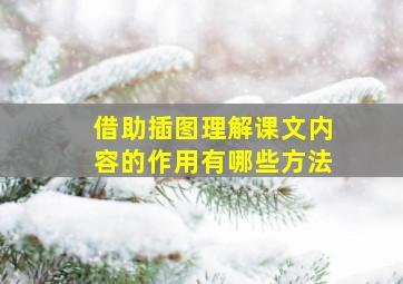 借助插图理解课文内容的作用有哪些方法