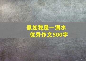 假如我是一滴水优秀作文500字