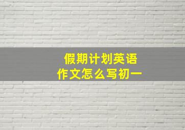 假期计划英语作文怎么写初一