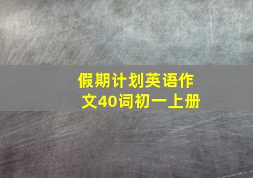 假期计划英语作文40词初一上册