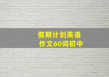 假期计划英语作文60词初中