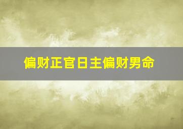 偏财正官日主偏财男命