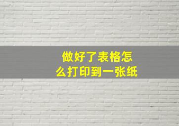 做好了表格怎么打印到一张纸