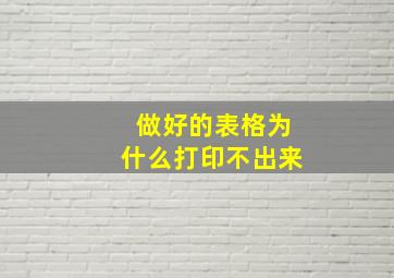 做好的表格为什么打印不出来