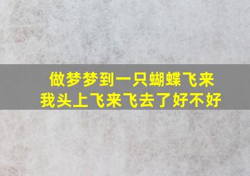 做梦梦到一只蝴蝶飞来我头上飞来飞去了好不好