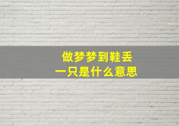 做梦梦到鞋丢一只是什么意思