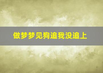 做梦梦见狗追我没追上