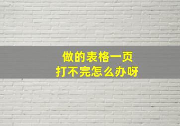 做的表格一页打不完怎么办呀