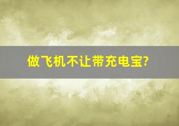 做飞机不让带充电宝?