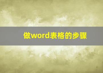 做word表格的步骤