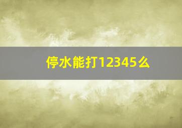 停水能打12345么