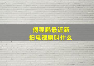 傅程鹏最近新拍电视剧叫什么