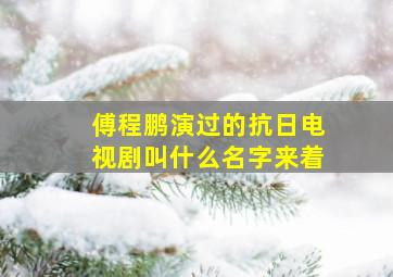 傅程鹏演过的抗日电视剧叫什么名字来着