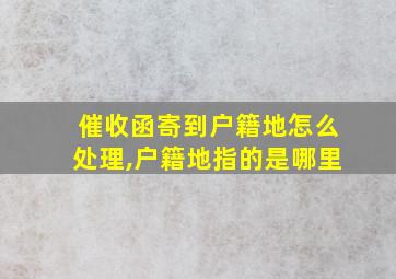 催收函寄到户籍地怎么处理,户籍地指的是哪里