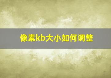 像素kb大小如何调整