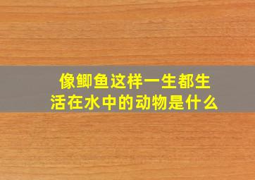 像鲫鱼这样一生都生活在水中的动物是什么