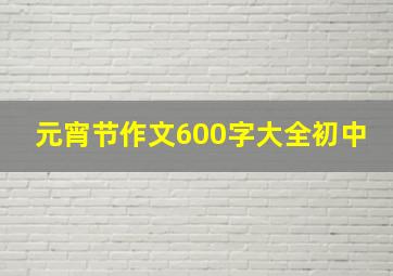 元宵节作文600字大全初中