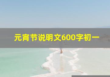 元宵节说明文600字初一