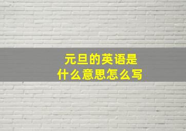 元旦的英语是什么意思怎么写