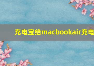 充电宝给macbookair充电