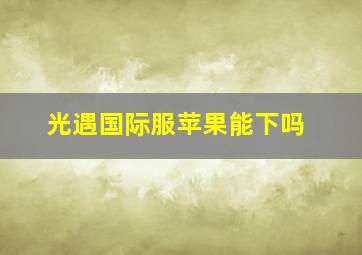 光遇国际服苹果能下吗