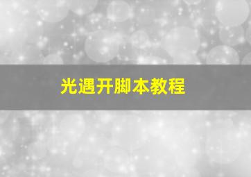 光遇开脚本教程