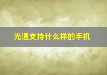 光遇支持什么样的手机