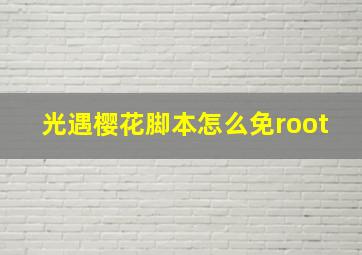 光遇樱花脚本怎么免root