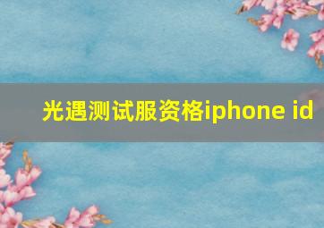 光遇测试服资格iphone id