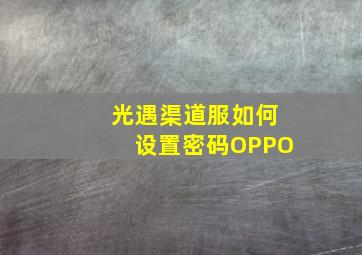 光遇渠道服如何设置密码OPPO