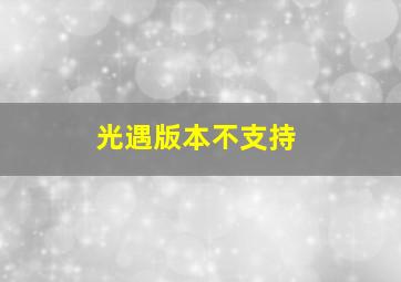 光遇版本不支持