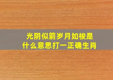 光阴似箭岁月如梭是什么意思打一正确生肖