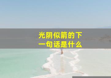 光阴似箭的下一句话是什么