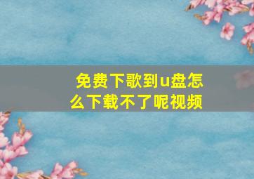 免费下歌到u盘怎么下载不了呢视频