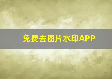 免费去图片水印APP