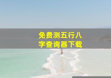 免费测五行八字查询器下载