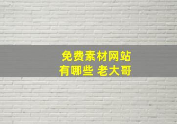 免费素材网站有哪些 老大哥