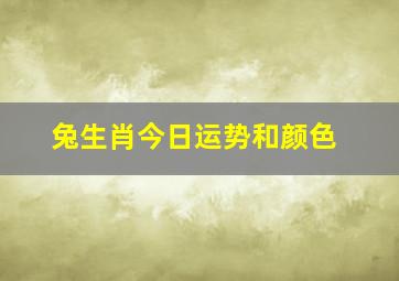 兔生肖今日运势和颜色