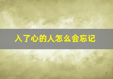 入了心的人怎么会忘记