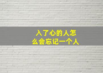 入了心的人怎么会忘记一个人