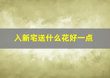 入新宅送什么花好一点