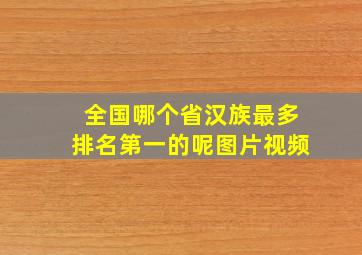 全国哪个省汉族最多排名第一的呢图片视频