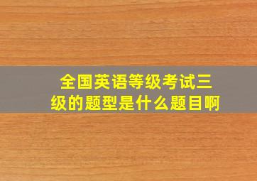 全国英语等级考试三级的题型是什么题目啊