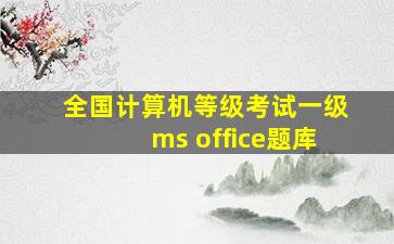 全国计算机等级考试一级ms office题库