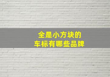 全是小方块的车标有哪些品牌