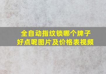 全自动指纹锁哪个牌子好点呢图片及价格表视频