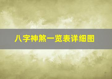 八字神煞一览表详细图