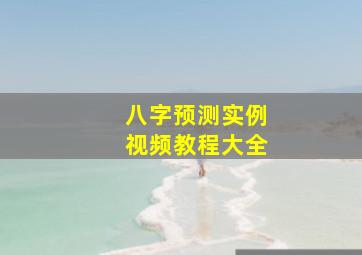 八字预测实例视频教程大全